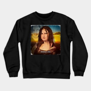 Retro Renaissance Art Monday Mona Lisa Crewneck Sweatshirt